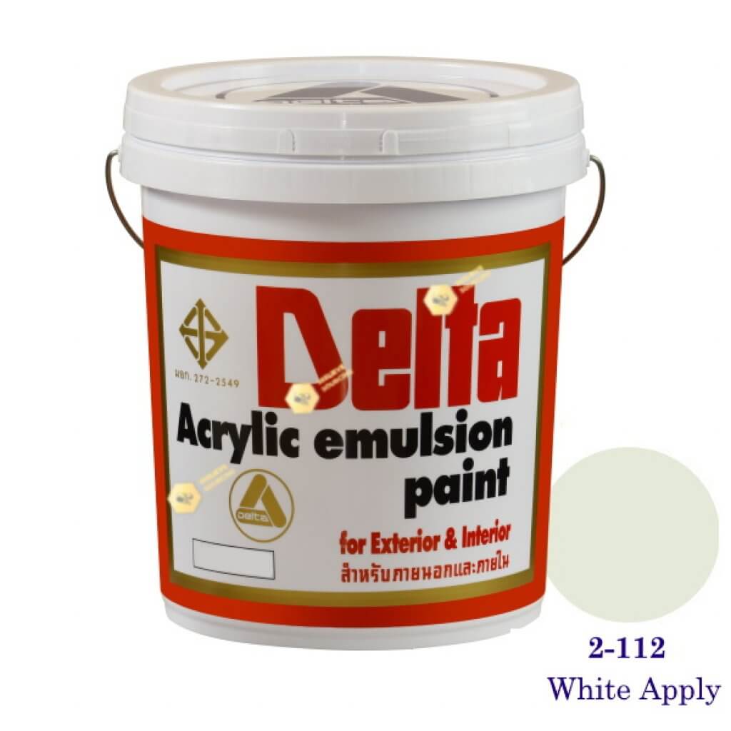 เดลต้า สีน้ำอะครีลิคภายนอก 2-112 White Apply 5gl.