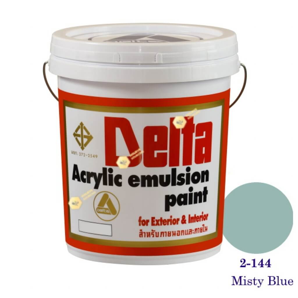 เดลต้า สีน้ำอะครีลิคภายนอก 2-144 Misty Blue 5gl.