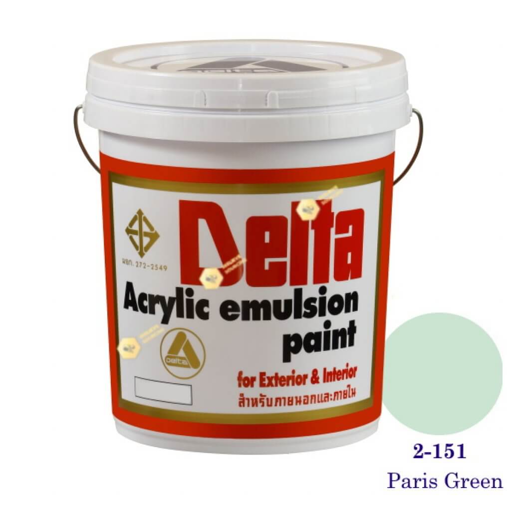 เดลต้า สีน้ำอะครีลิคภายนอก 2-151 Paris Green 5gl.