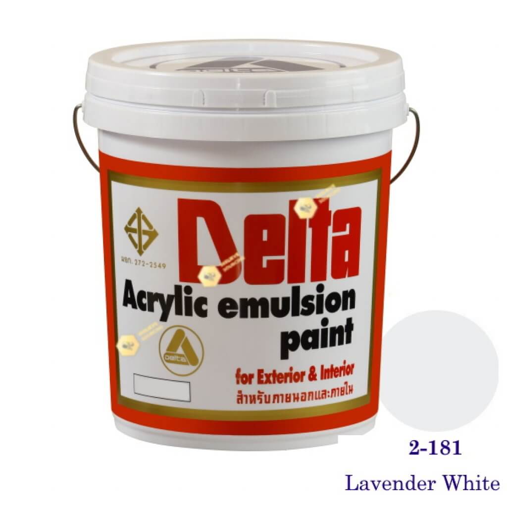 เดลต้า สีน้ำอะครีลิคภายนอก 2-181 Lavender White 5gl.