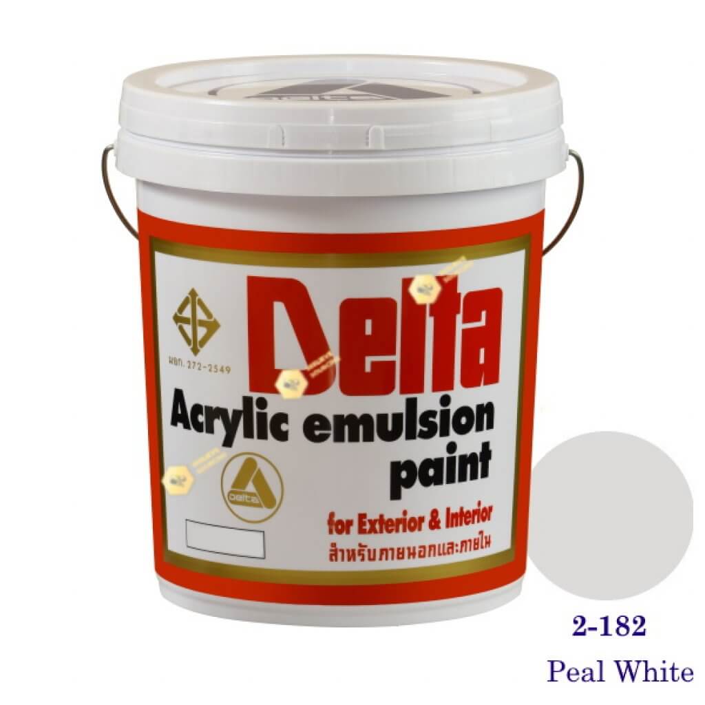 เดลต้า สีน้ำอะครีลิคภายนอก 2-182 Peal White 5gl.