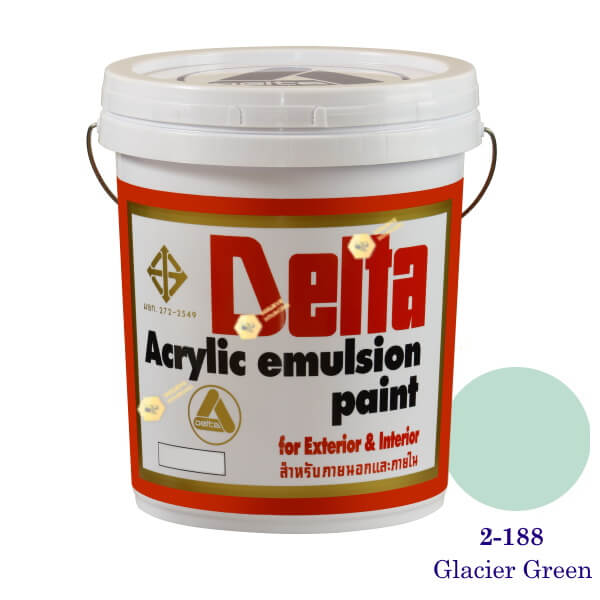 เดลต้า สีน้ำอะครีลิคภายนอก 2-188 Glacier Green 5gl.