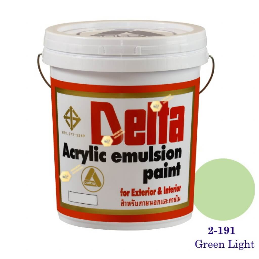 เดลต้า สีน้ำอะครีลิคภายนอก 2-191 Green Light 5gl.