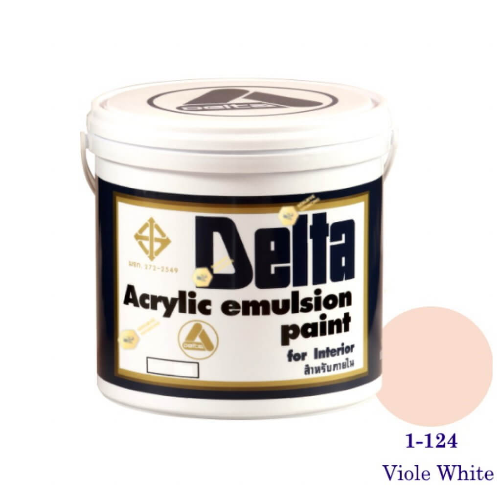 เดลต้า สีน้ำอะครีลิคภายใน 1-124 Viole White 1gl.