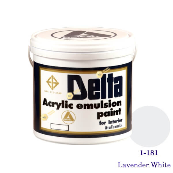 เดลต้า สีน้ำอะครีลิคภายใน 1-181 Lavender White 1gl.