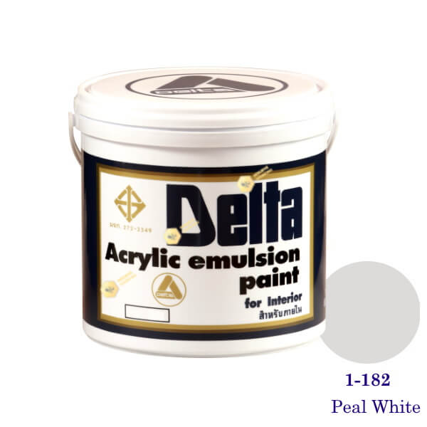 เดลต้า สีน้ำอะครีลิคภายใน 1-182 Peal White 1gl.
