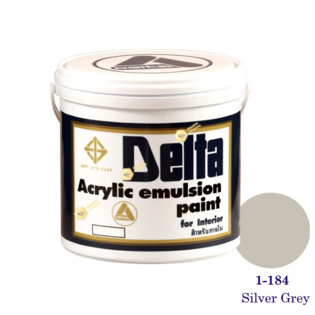 เดลต้า สีน้ำอะครีลิคภายใน 1-184 Silver Grey 1gl.