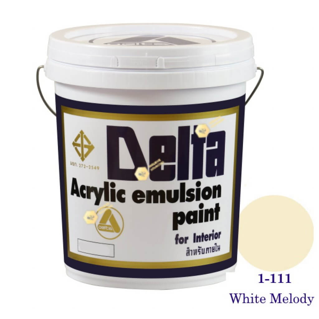 เดลต้า สีน้ำอะครีลิคภายใน 1-111 White Melody 5gl.