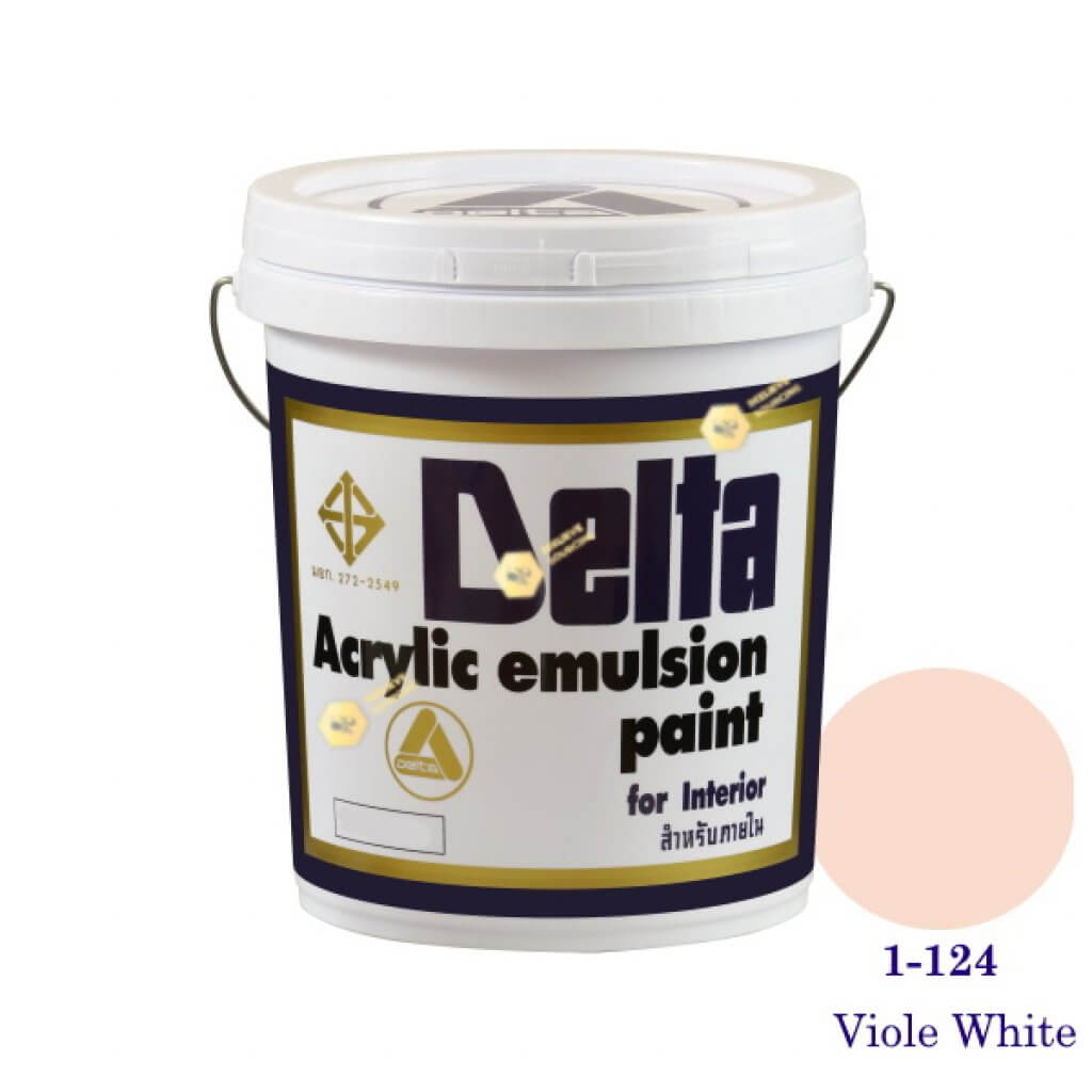 เดลต้า สีน้ำอะครีลิคภายใน 1-124 Viole White 5gl.