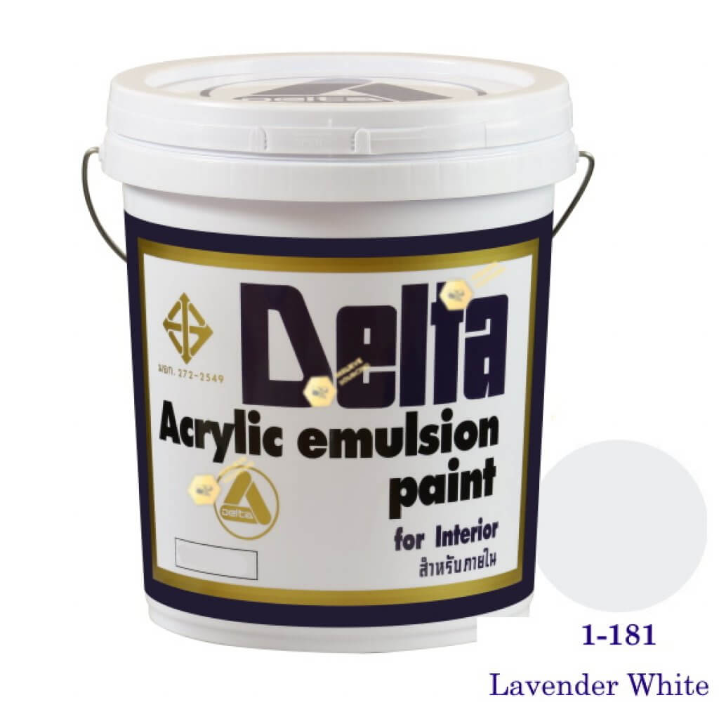เดลต้า สีน้ำอะครีลิคภายใน 1-181 Lavender White 5gl.
