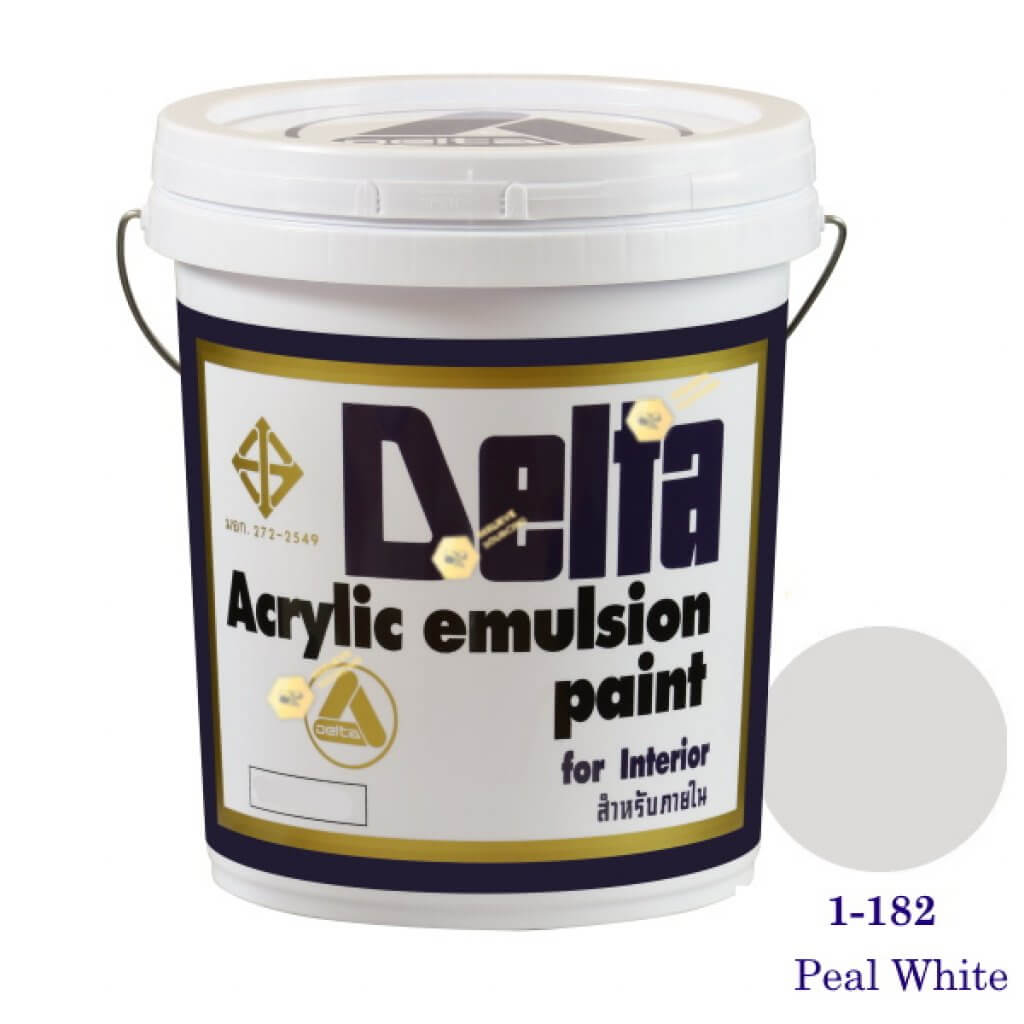 เดลต้า สีน้ำอะครีลิคภายใน 1-182 Peal White 5gl.