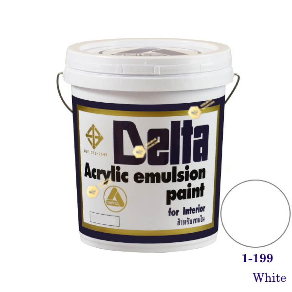 เดลต้า สีน้ำอะครีลิคภายใน 1-199 White 5gl.