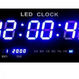GooAB Shop นาฬิกาLED ติดฝาผนังแบบบาง 18นิ้ว ตัวเลข3นิ้ว ไฟสีฟ้า JH4622