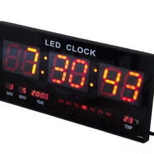 GooAB Shop นาฬิกาLED ติดฝาผนังแบบบาง 18นิ้ว ตัวเลข3นิ้ว ไฟสีแดง JH-4622
