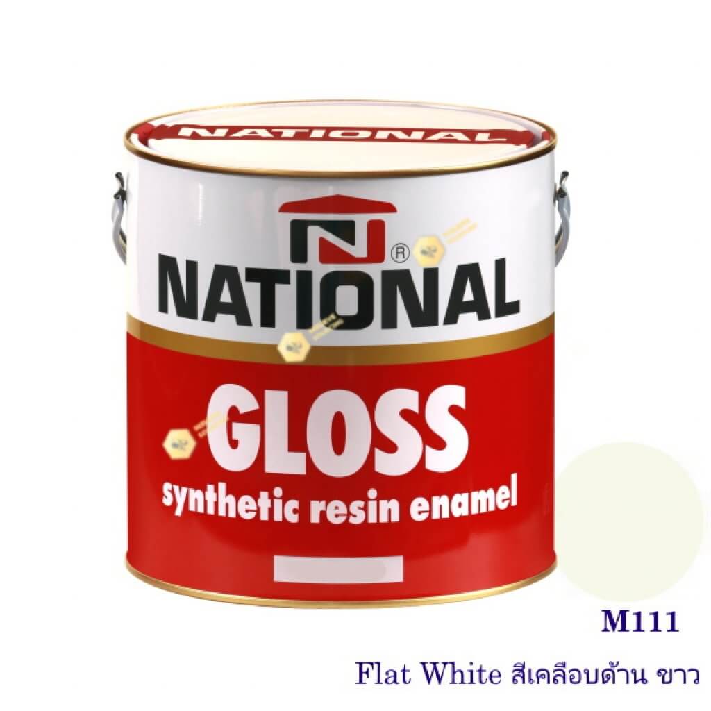 สีเคลือบน้ำมัน M-111 Flat White สีเคลือบด้านขาว-1gl