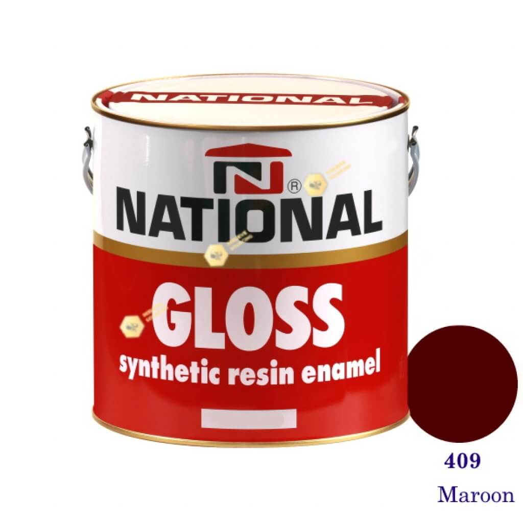 NATIONAL GLOSS สีเคลือบน้ำมัน 409 Maroon-1gl