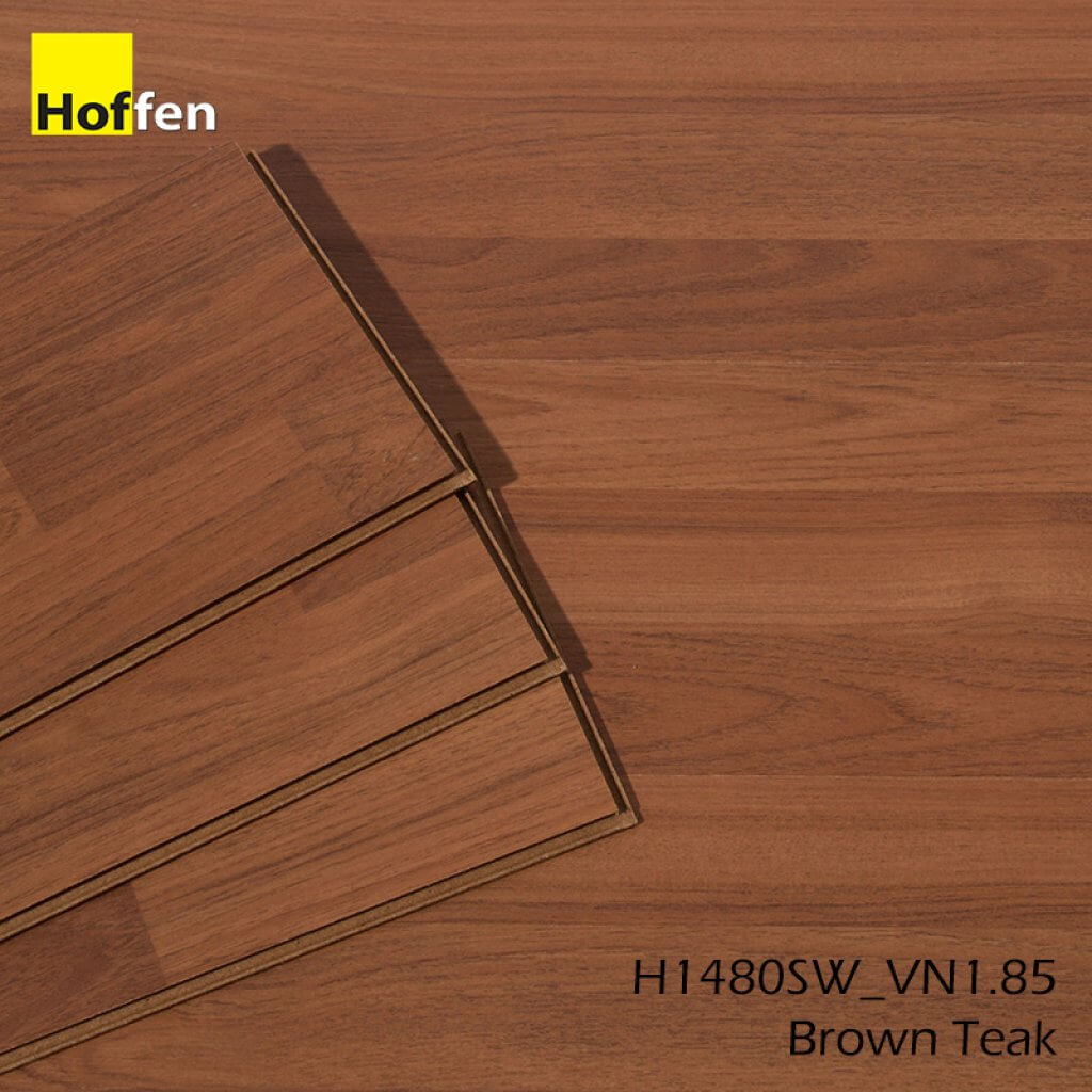 พื้นไม้ลามิเนต HOFFEN 8 มม. สี1480 Brown Teak
