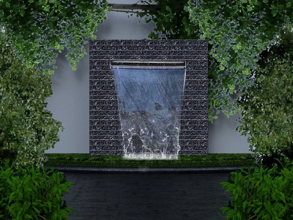 Prefabricated Gabion Stone Wall+water curtain fall