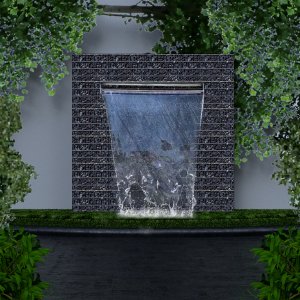 Prefabricated Gabion Stone Wall+water curtain fall