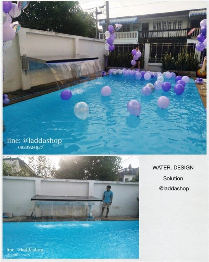 ม่านน้ำพร้อมปั้มสำหรับสระว่ายน้ำ กว้าง 3 เมตร