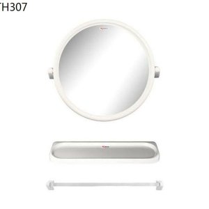 BOSS ชุดกระจก PVC 3ชิ้น ทรงกลม เกรดA สีขาว รุ่น K223