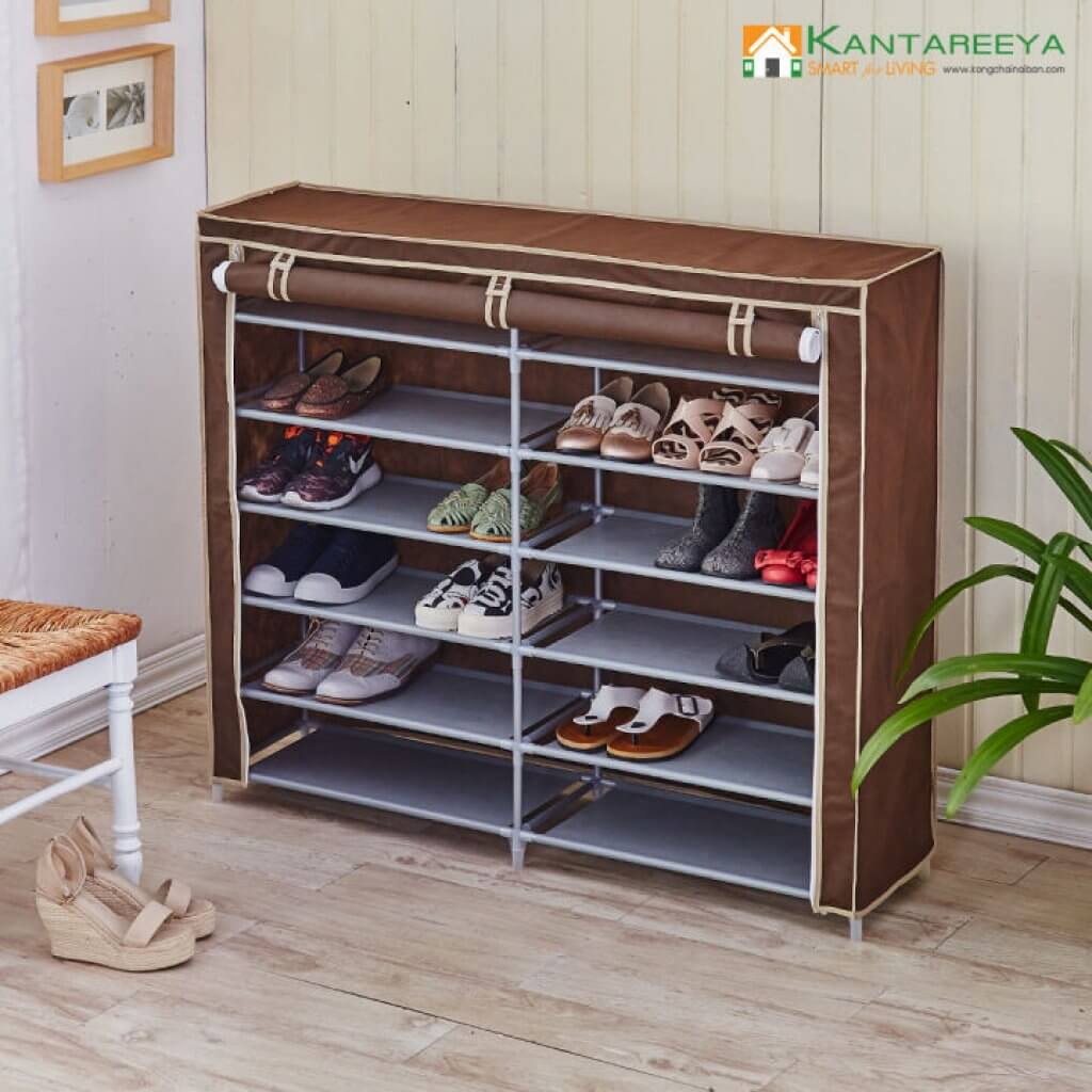 KANTAREEYA ชั้นวางรองเท้า6ชั้น+ผ้าคลุม รุ่นKT-SHR04-06