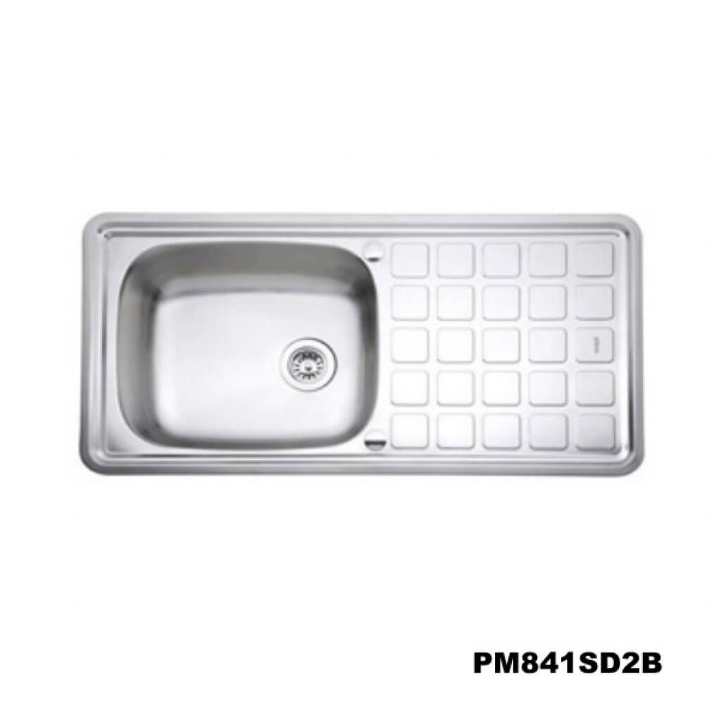 อ่างซิงค์1หลุมที่พักจาน สะดือB(เจาะ2รูก๊อก) PM841SD2B