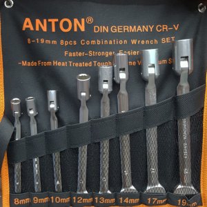 Anton ชุดประแจปากตายบล็อคข้างพับได้ ขนาด 8-19มิล. 8ชิ้น