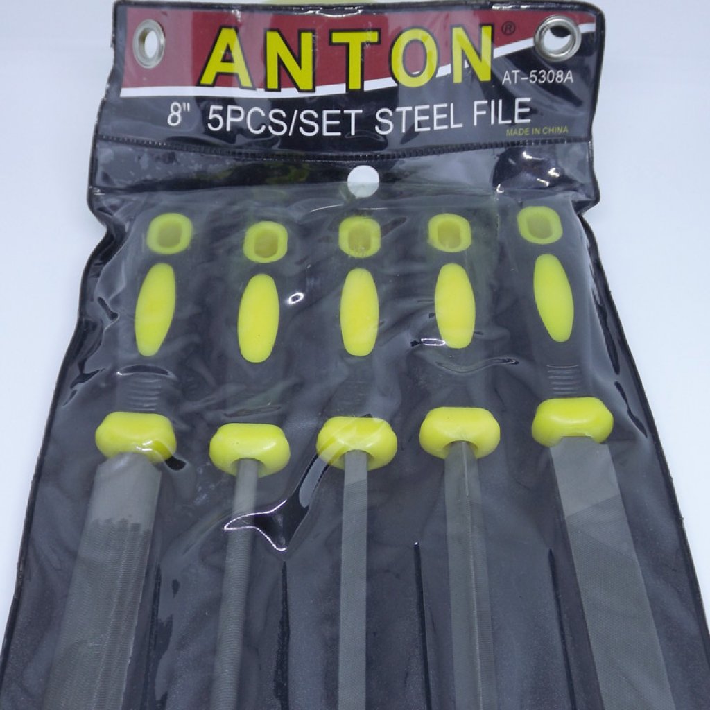 Anton ชุดตะไบแบบหยาบขัดเหล็ก 8นิ้ว(รวมด้าม12นิ้ว)5แบบ