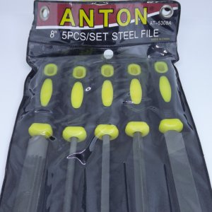 Anton ชุดตะไบแบบหยาบขัดเหล็ก 8นิ้ว(รวมด้าม12นิ้ว)5แบบ
