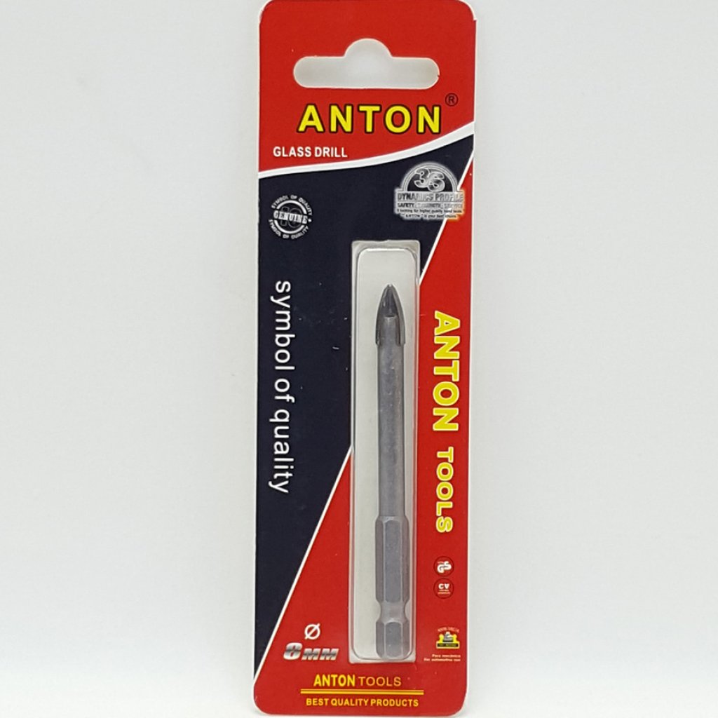 Anton ดอกเจาะกระจกปลายคาร์ไบด์แฉก ขนาด 8มิล.
