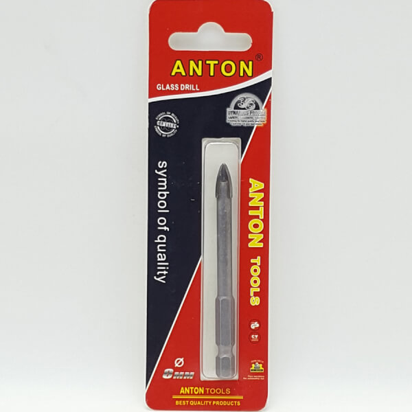 Anton ดอกเจาะกระจกปลายคาร์ไบด์แฉก ขนาด 8มิล.