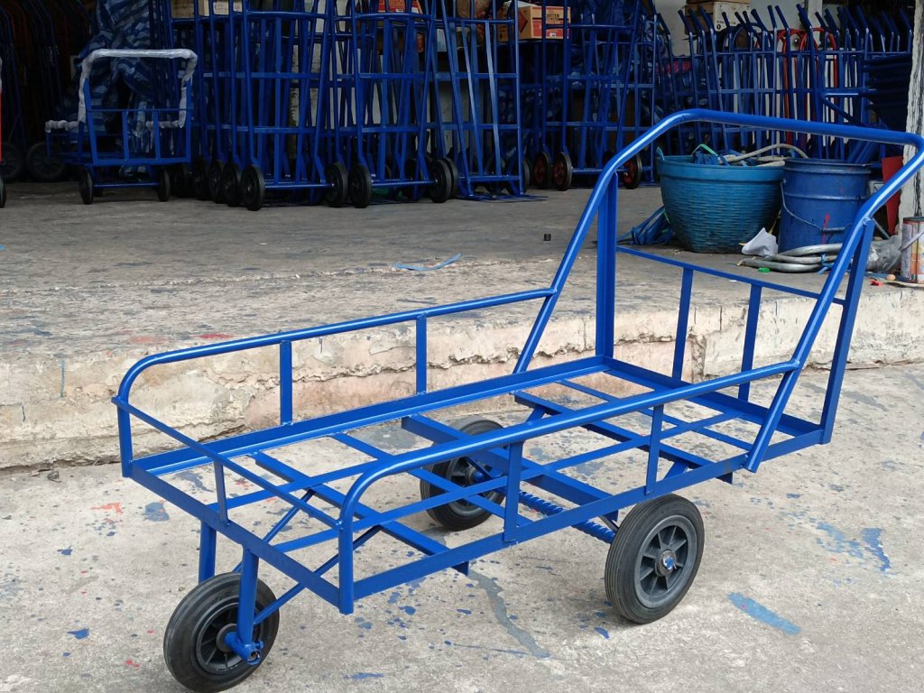 รถเข็น 3ล้อ รถเข็นน้ำ 10ปี๊บ 60x120ซม. ล้อPVC ล้อดำยางตัน รหัส304