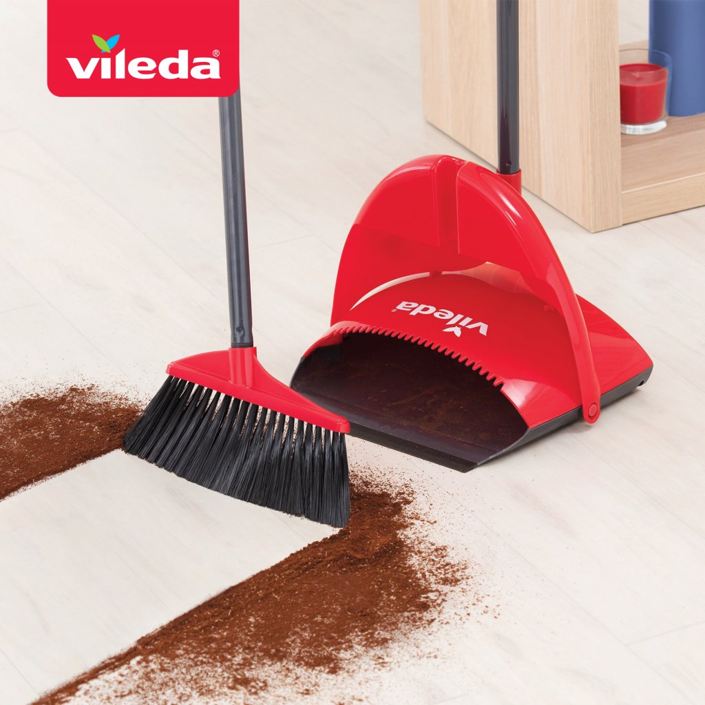 Vileda Clean&Close วิเลดา คลีนแอนด์โคลส ไม้กวาดพร้อมที่โกยพับเก็บได้