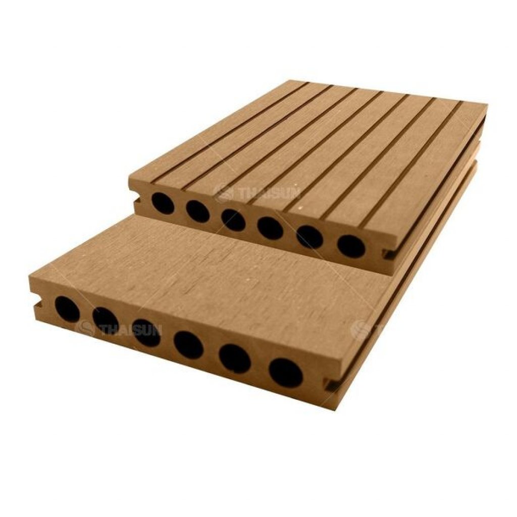 ไม้พื้นรูกลมไทซัน 25x140mm.x2.4m. HLM42-CY05