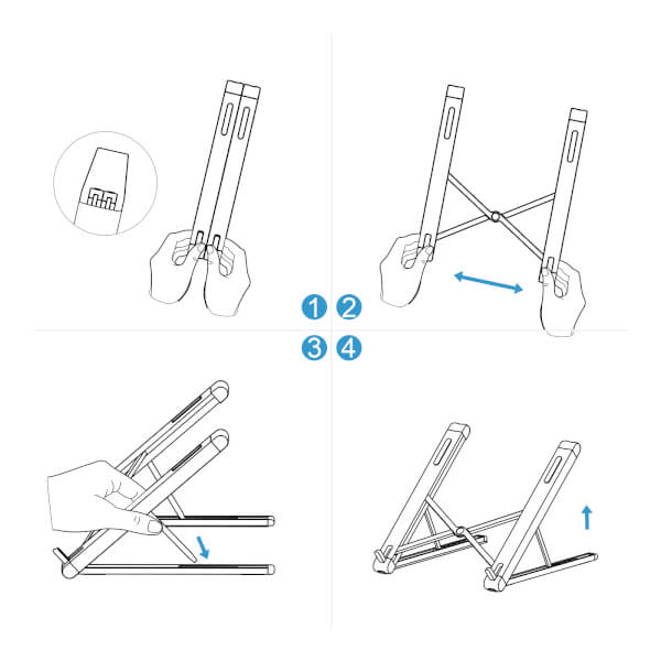 ขาตั้งตะเกียบพับโน๊ตบุ๊ค Portable Laptop (Tablet) Stand - Image 16