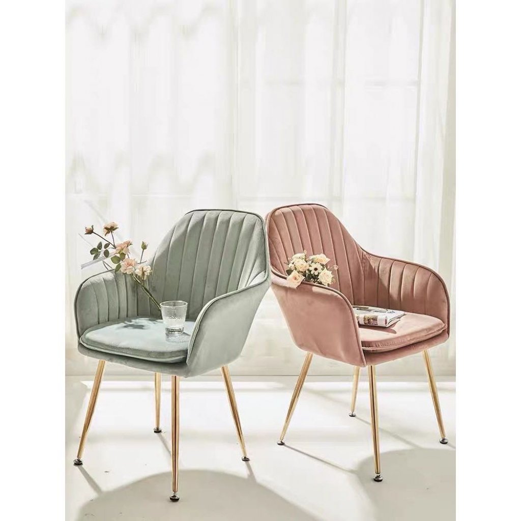 GoodLuck เก้าอี้โมเดิร์น เก้าอี้อาหาร เก้าอี้ร้านกาแฟ เก้าอี้ขาทอง chair16