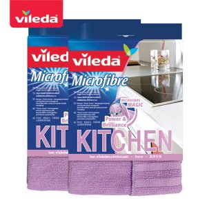 Vileda Kitchen cloth Pack2 วิเลดา ผ้าไมโครไฟเบอร์สำหรับห้องครัว แพ็ค2