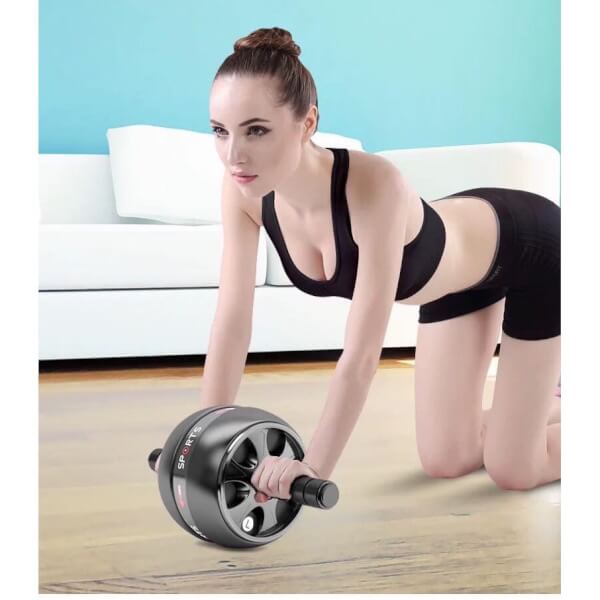 FitHub ลูกกลิ้งบริหารหน้าท้อง สร้าง six pack ดีไซน์สวย สีดำ roller1 - Image 4