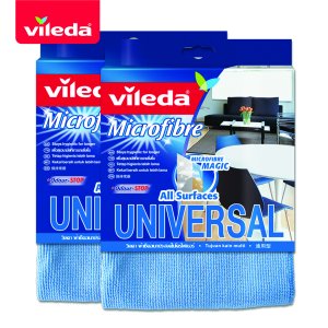 Vileda Universal cloth Pack2 วิเลดา ผ้าเช็ดอเนกประสงค์ไมโครไฟเบอร์ แพ็ค2 คละสี