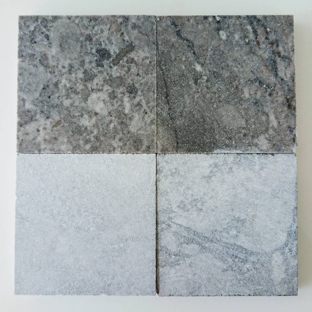 หินปูสระว่ายน้ำ Cloudy White หินคลาวดี้ไวท์ หน้าแซนด์ 10x10x1 ซม.