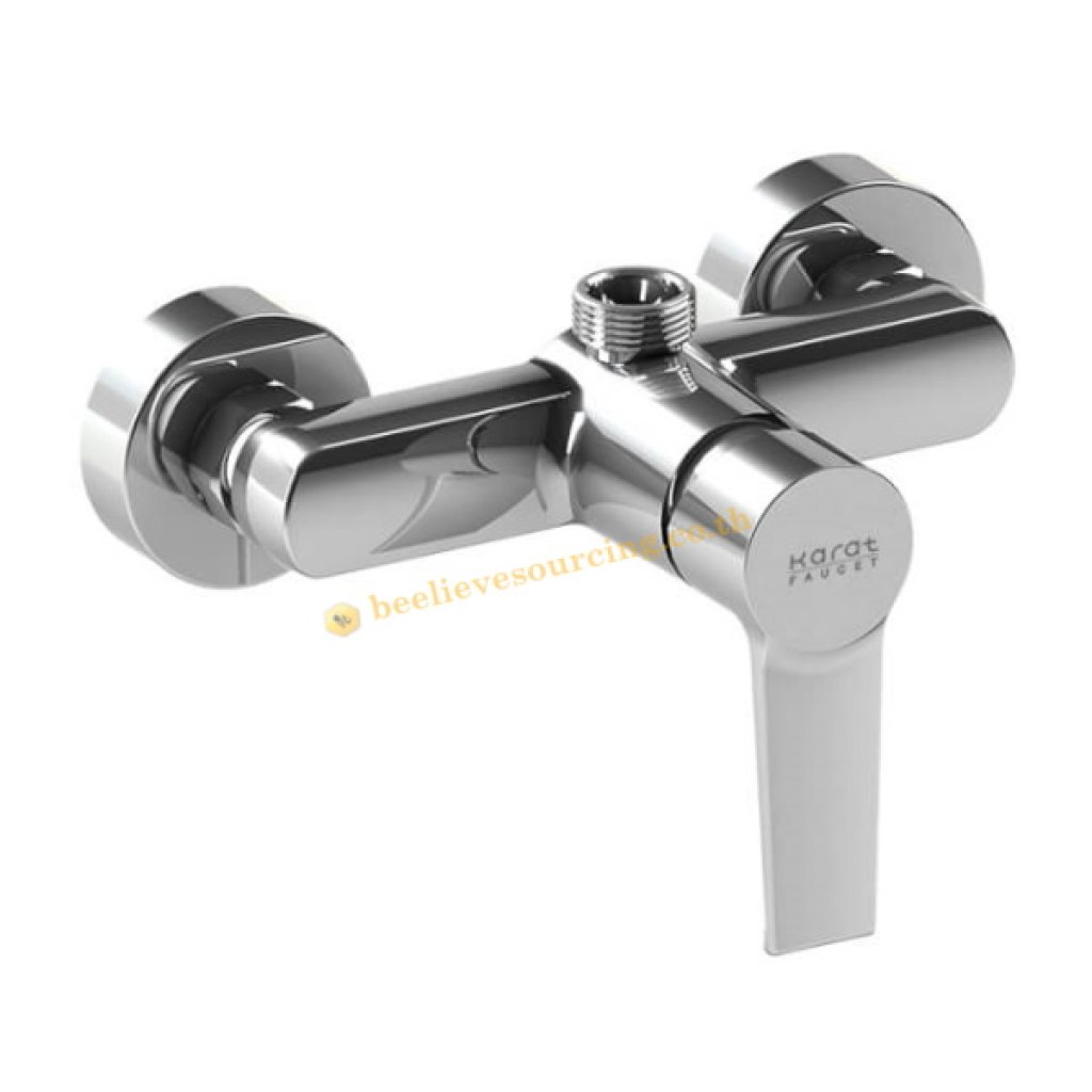 KF-18-780-50 Karat Faucet ก๊อกผสมยืนอาบก้านโยกติดผนัง สำหรับชุด Rain Shower 3/4นิ้ว