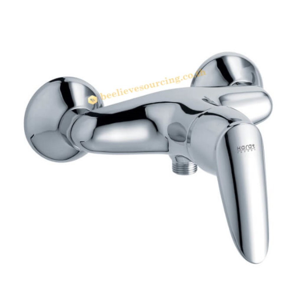 KF-26-760-50 Karat Faucet ก๊อกผสมยืนอาบก้านโยกติดผนัง สำหรับฝักบัวสายอ่อน