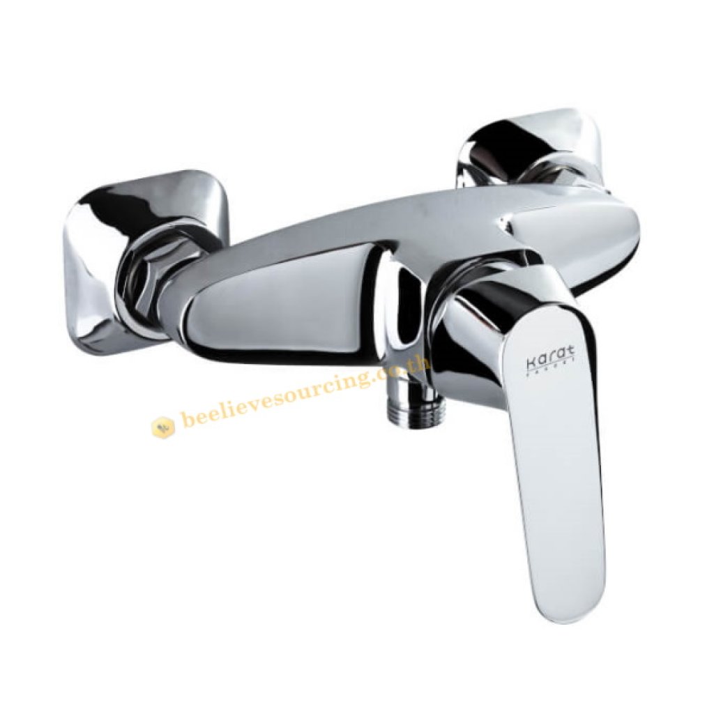 KF-30-760-50 Karat Faucet ก๊อกผสมยืนอาบก้านโยกติดผนัง สำหรับฝักบัวสายอ่อน