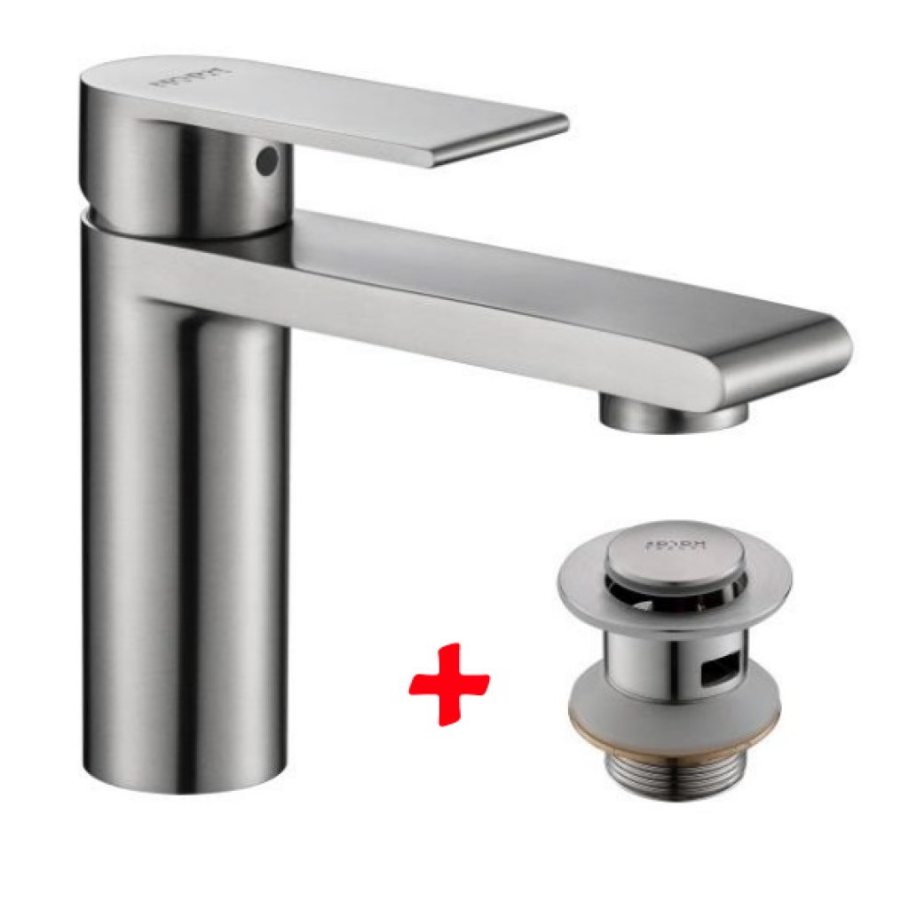KF-39-620-63 Karat Faucet ก๊อกผสมอ่างล้างหน้าก้านโยกพร้อมป๊อปอัพ (สแตนเลส 304)
