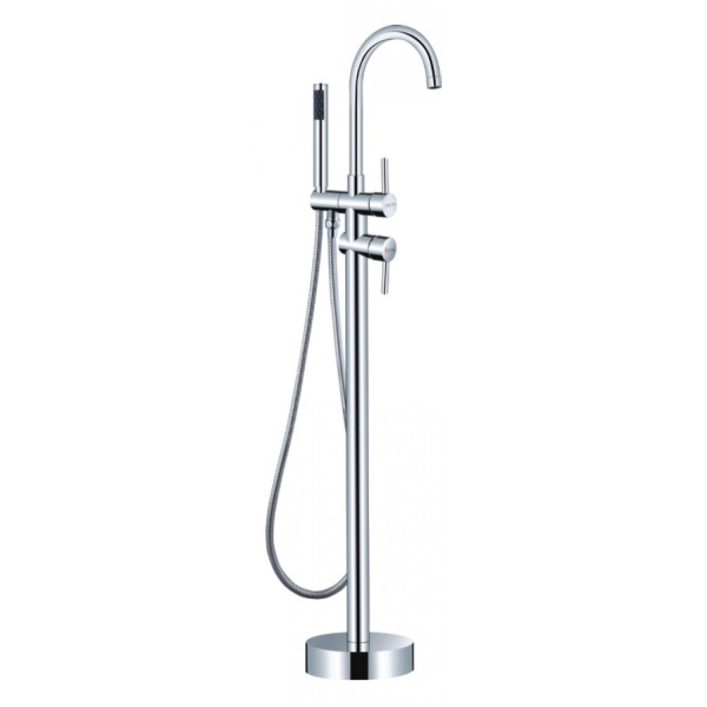 KF-42-771-50 Karat Faucet ก๊อกผสมลงอ่างแบบตั้งขึ้นจากพื้นพร้อมฝักบัวสายอ่อน (ทรงกลม)