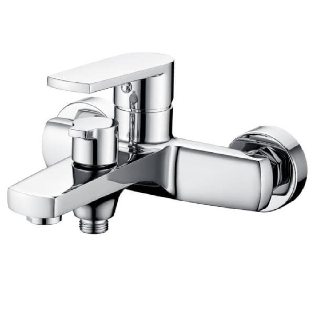 Karat Faucet ก๊อกผสมอ่างอาบน้ำแบบก้านโยกติดผนัง สำหรับฝักบัวสายอ่อน