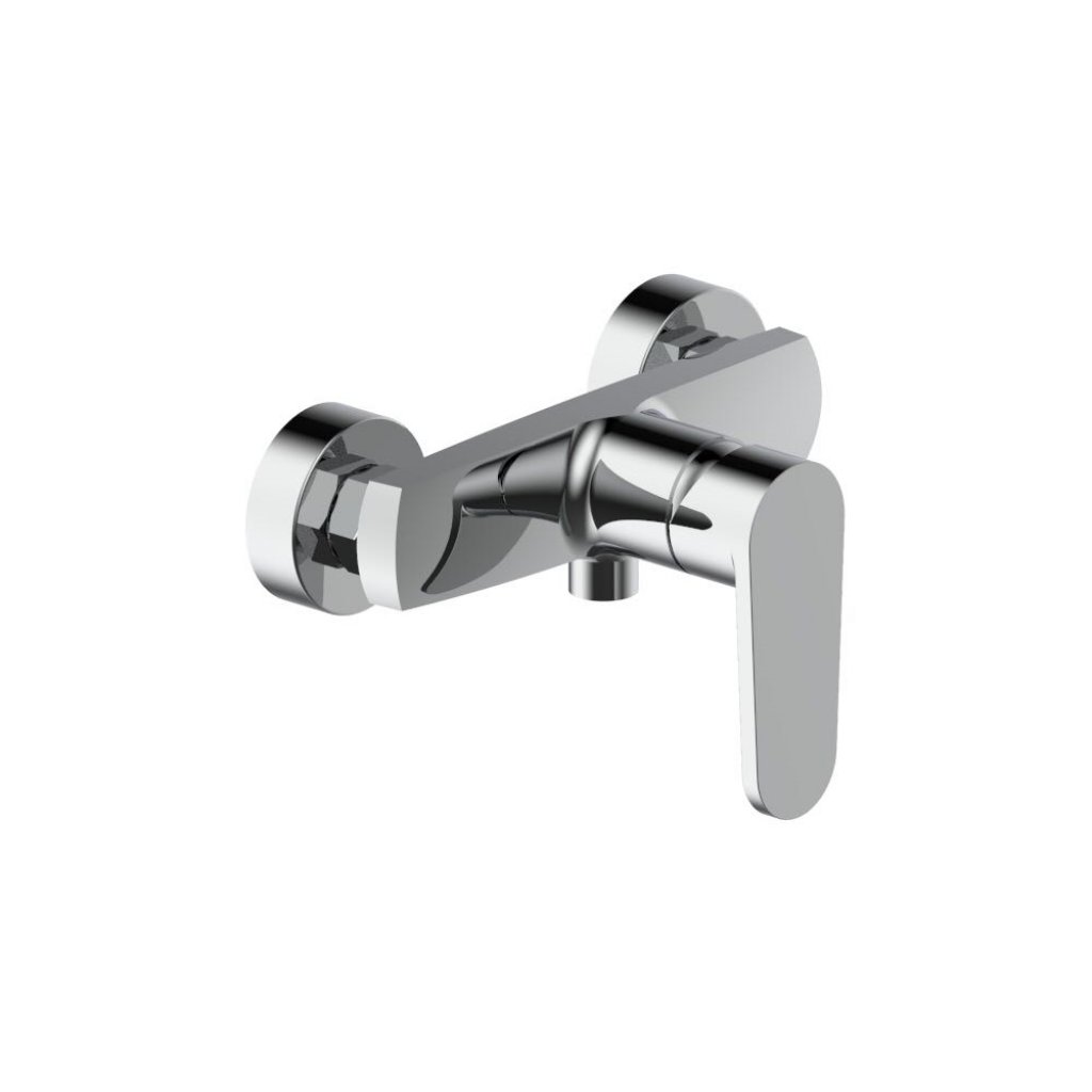 Karat Faucet ก๊อกผสมยืนอาบแบบก้านโยกติดผนัง สำหรับฝักบัวสายอ่อน