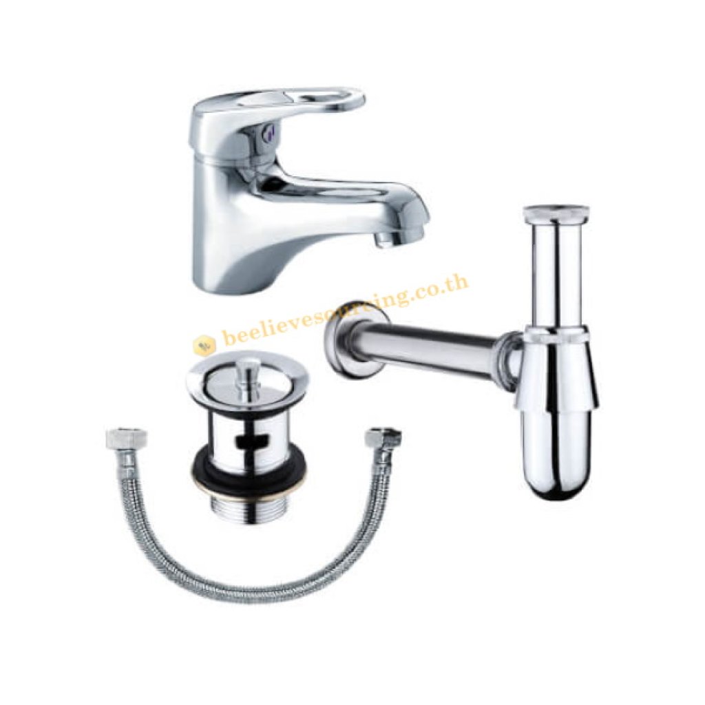 KFA-029-610 Karat Faucet ชุดเซ็ทก๊อกเดี่ยวอ่างล้างหน้าก้านโยก พร้อมอุปกรณ์