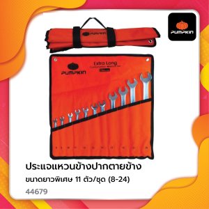 ประแจแหวนข้าง-ปากตายข้าง ยาวพิเศษ11ตัว/ชุด(8-24)